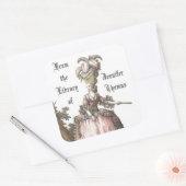 Dame in roze boek Bord Sticker (Envelop)