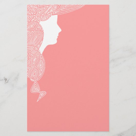 Dame in Roze Briefpapier (Voorkant)