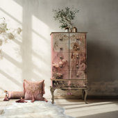 Dame in Roze met een Parasol & Floral Tissuepapier