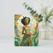 Dame in Surreal World Afro-Amerikaanse Kunst Briefkaart (Staand voorkant)
