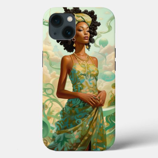 Dame in Surreal World Afro-Amerikaanse Kunst Case-Mate iPhone Case (Achterkant)