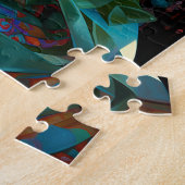 Dame in Surreal World Afro-Amerikaanse Kunst Legpuzzel (Zijkant)