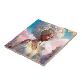 Dame in Surreal World Afro-Amerikaanse Kunst Tegeltje (Zijkant)