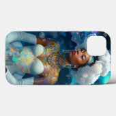 Dame in surrealistische wereld kosmische Afrikaans Case-Mate iPhone Case (Achterkant (horizontaal))