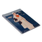dame in witte Scotty Terrier Dog Ocean Notitieboek (Rechterzijde)