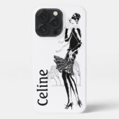  dame in zwart-wit iPhone hoesje (Achterkant)