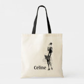 dame in zwart-wit tote bag (Achterkant)