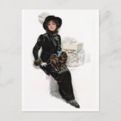 Dame in Zwarte Briefkaart (Voorkant)