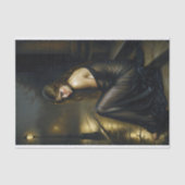 Dame in zwarte gotische Romance Decoupage Tissuepapier (Voorkant)