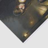 Dame in zwarte gotische Romance Decoupage Tissuepapier (Detail)