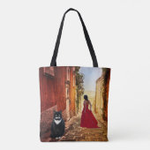 Dame italienne en Red Tuxedo Chat Sac fourre-tout (Dos)