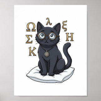 Dame Justitia Zwarte Kat Rechtsanwaltsbureau Muurp Poster