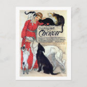 Dame, katten en honden, Alexandre Steinlen Briefkaart (Voorkant)