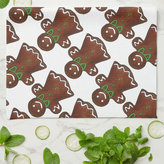 Dame Kerstkerst Koekkeravond Holiday Towel Theedoek (Gevouwen)