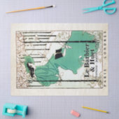  dame Leest een boek Frans boekwinkel groen Tissuepapier (Craft)