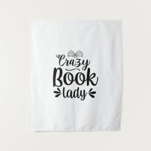 Dame Leest Krantig Kunstboek Wandkleed