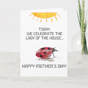 Dame (lieveheersbeestje) van het Huis - Moederdag Kaart