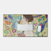 Dame met A Fan, Gustav Klimt Bureaumat (Keyboard & Muis)