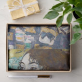 Dame met A Fan, Gustav Klimt Tissuepapier (Geschenk)