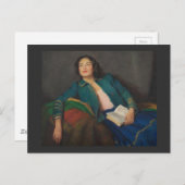 Dame met boek briefkaart (Voorkant / Achterkant)