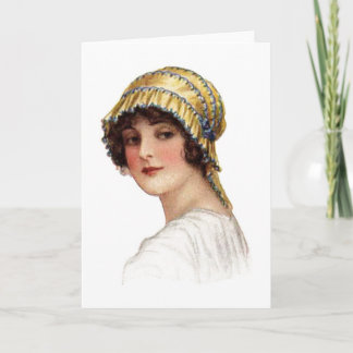 dame met Bonnet Kaart