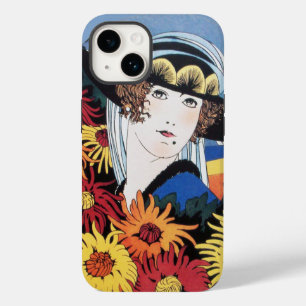Dame met Chrysanthemum Flowers, zwart Case-Mate iPhone 14 Hoesje