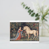 Dame met de eenhoorn briefkaart (Staand voorkant)