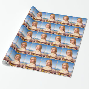 Dame met de Unicorn Raphael Santi-portret verf Cadeaupapier