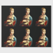 Dame met een ermijn van Leonardo Da Vinci Cadeaupapier (Vlak)