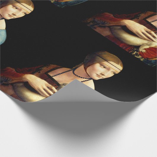 Dame met een ermijn van Leonardo Da Vinci Cadeaupapier (Hoek)