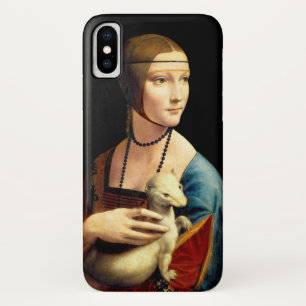 Dame met een ermijn van Leonardo Da Vinci iPhone X Hoesje