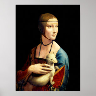 Dame met een ermijn van Leonardo Da Vinci Poster