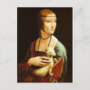 Dame met een Ermine van Leonardo Da Vinci c. 1490 Briefkaart