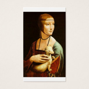 Dame met een Ermine van Leonardo Da Vinci c. 1490 Visitekaartje
