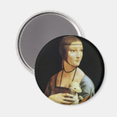 Dame met een Ermine van Leonardo da Vinci Magneet (Voorkant / Achterkant)
