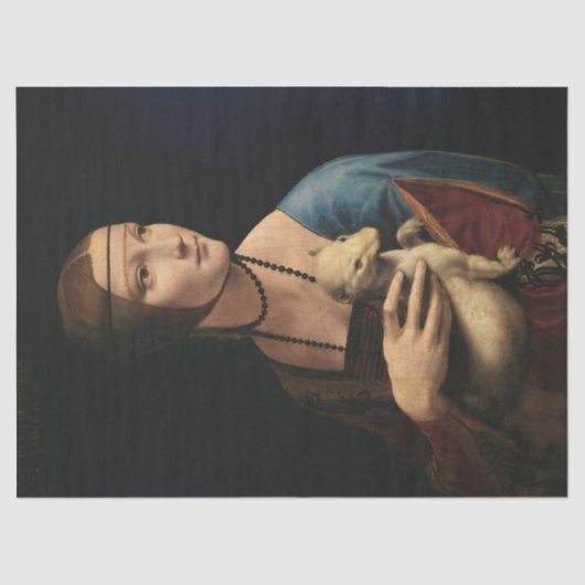 Dame met een Ermine van Leonardo da Vinci Tissuepapier (Voorkant)