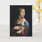 Dame met een Ermine-Wenskaart Kaart (Gele Bloem)