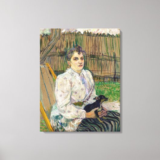 Dame met een hond canvas afdruk (Voorkant)
