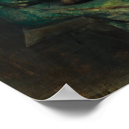 Dame met een lute van Thomas Dewing Poster (Hoek)