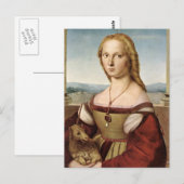 Dame met een Unicorn Briefkaart (Voorkant / Achterkant)
