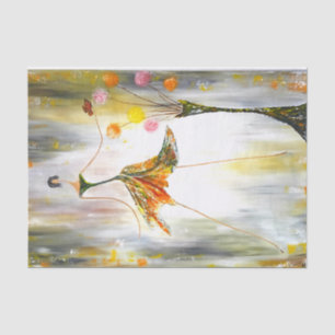 Dame met een vlinderdebreuk tissuepapier