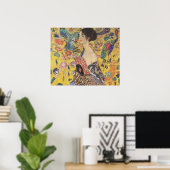 Dame met Fan - Gustav Klimt Poster (Thuiskantoor)