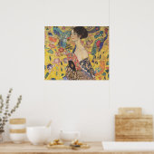 Dame met Fan - Gustav Klimt Poster (Keuken)