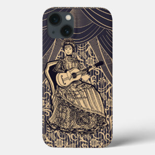 Dame met gitaar iPhone 13 hoesje