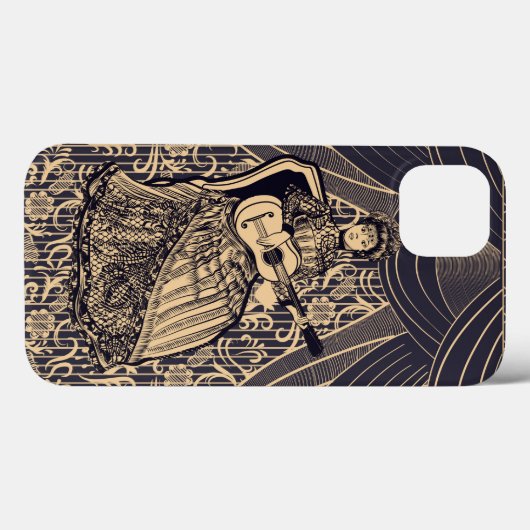 Dame met gitaar Case-Mate iPhone case (Achterkant (horizontaal))