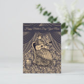 Dame met gitaar feestdagenkaart (Staand voorkant)