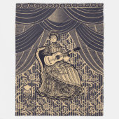 Dame met gitaar fleece deken (Voorkant)