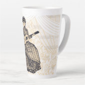 Dame met gitaar latte mok (Rechterhoek)