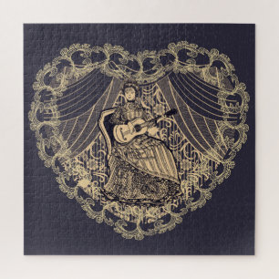 Dame met gitaar legpuzzel