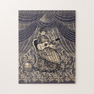 Dame met gitaar legpuzzel